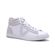 Fashion Styles Oem White Leather Mens High Top Casual Shoes Sneakers